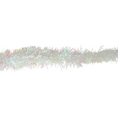 Iridescent White Tinsel Christmas Garland, 50' x 4"