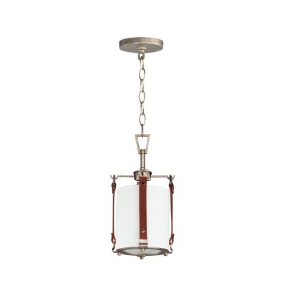 Maxim Lighting Sausalito 1 - Light Pendant in  Weathered Zinc/Brown Suede