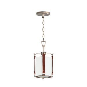 Maxim Lighting Sausalito 1 - Light Pendant in  Weathered Zinc/Brown Suede - 1 of 1