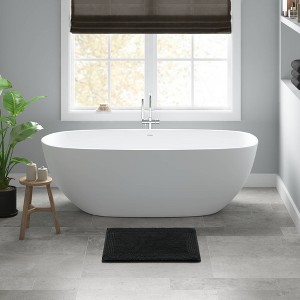 MAYEERTY Bath Rug Tufted Reversible Super Absorbent Machine Washable Bathroom Mat Perfect for Shower and Tub Use 1pcs - 1 of 4
