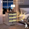 Vlsrka Farmhouse Nightstand with Hidden Storage, Charging Station, Motion Sensor LED, End Table for Bedroom - 4 of 4