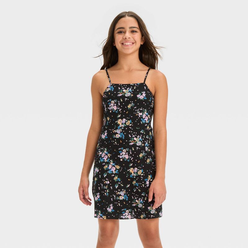 Girls' Fitted Cami Strap Dress - art class™, 1 of 5