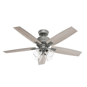 Hunter Fans 52" Gatlinburg Lighted Ceiling Fan Matte Silver Finish - 1 of 1