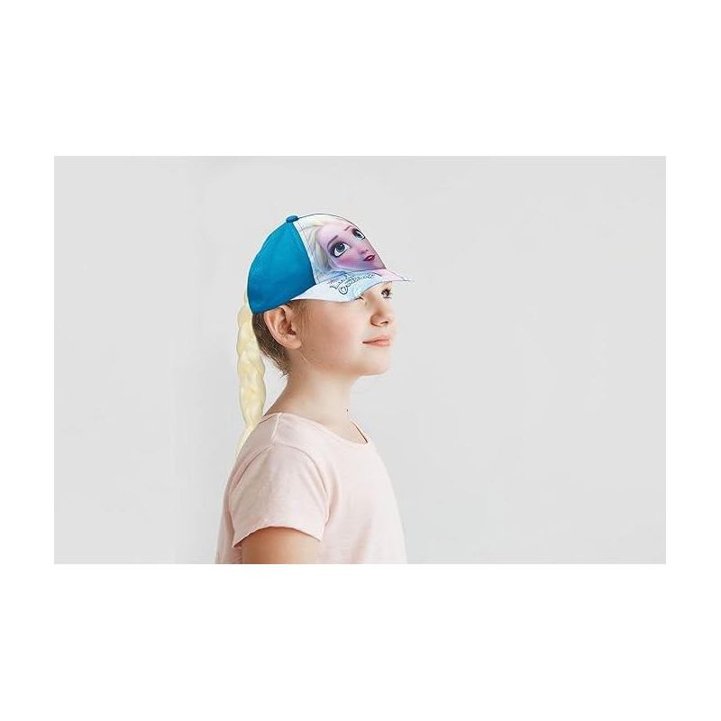 Elsa & Anna Frozen Girls’ Baseball Cap with Ponytail, Kids Hat for Little Girls Ages 4-7, 2 of 4
