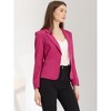 INSPIRE CHIC Women's Open Front Office Long Sleeve Lightweight Printed Floral Crop Suit Blazer - 2 of 4