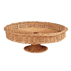 Storied Home Decorative Hand-Woven Rattan Pedestal, Natural - 1 of 4