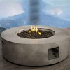 Mondawe 12" Modern Outdoor Round Fiber Reinforced Concrete Outdoor Fire Pit Table - 2 of 4