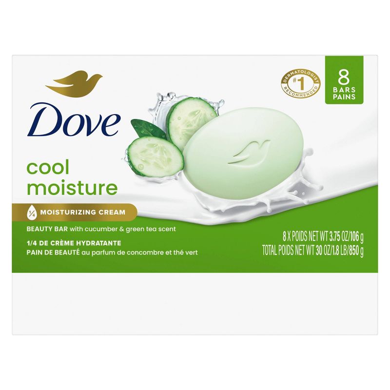 Dove Beauty Cool Moisture Beauty Bar Soap - Cucumber & Green Tea - 3.75oz each, 4 of 11
