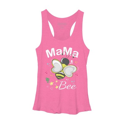 Women's Design By Humans Mama Bee Floral Pattern By Aminemangaka1 Racerback Tank Top