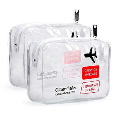 thumbnail image 2 of Clear TSA Approved Toiletry Bag, Quart Size Travel Organizer, Water 2 of 10