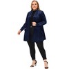 Agnes Orinda Women's Plus Size Velvet Open Front Cardigans with Pockets - 3 of 4