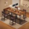 Garvee 3-Piece Dining Table Set W/Footrest & 2 Upholstered Chairs, High Table and Chairs Set with Corner Protector, for Pub, Dining - 4 of 4