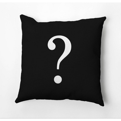 18"x18" Modern Monogram '?' Square Throw Pillow Black - e by design