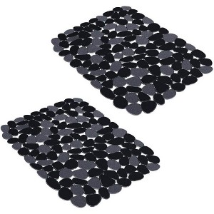 Attop Pebble Sink Mats for Stainless Steel Sink, PVC Sink Saddle Protectors Kitchen Sink Mat for Porcelain Sink, Dishes(Black,2 Pack), 15.8 x 12" - 1 of 4
