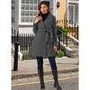 Allegra K Women's Elegant Notched Collar Single Belted Winter Long Coat - 4 of 4