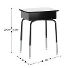 Emma and Oliver Desk/Chair Set with Metal Open Front Storage Box, Desktop, Metal Frame and Stackable Flex Comfort Classroom Chair - 3 of 4