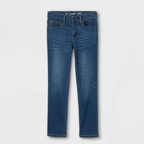 Boys' Stretch Straight Fit Jeans - Cat & Jack™ Medium Blue Wash 4 : Target