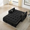 Modern 55.5" Pull Out Sleep Sofa Bed 2 Seater Loveseats Sofa Couch with side pockets - 3 of 4