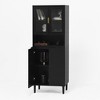 63" Tall Kitchen Pantry Cabinet, Buffet Cupboard Cabinet with Glass Doors, Freestanding Food Pantry Cabinet for Kitchen Living Room and Bathroom - image 2 of 4