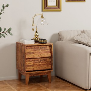 NicBex Nightstands Set of 2 Mid Century Modern Bedside Table with 2 Drawers End Table for Living Room, Bedroom, Study - 1 of 4