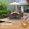Costway 5PCS Patio Rattan Dining Furniture Set Arm Chair Wooden Table Top - 4 of 4
