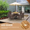 Costway 5PCS Patio Rattan Dining Furniture Set Arm Chair Wooden Table Top - image 4 of 4