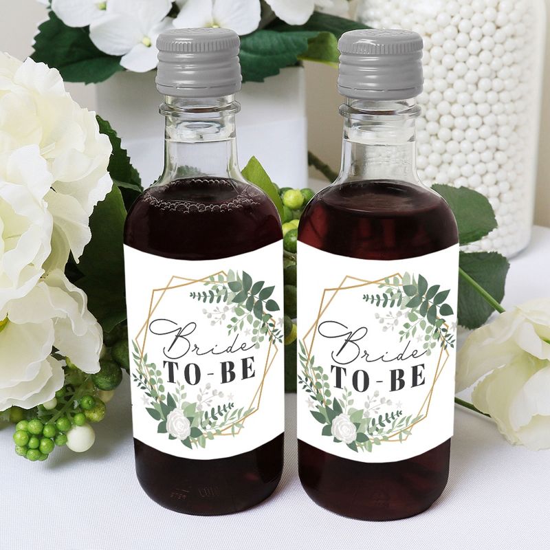 Big Dot of Happiness Boho Botanical Bride - Mini Wine & Champagne Bottle Label Stickers - Greenery Bridal Shower & Wedding Party Favor Gift for 16 Ct, 5 of 8