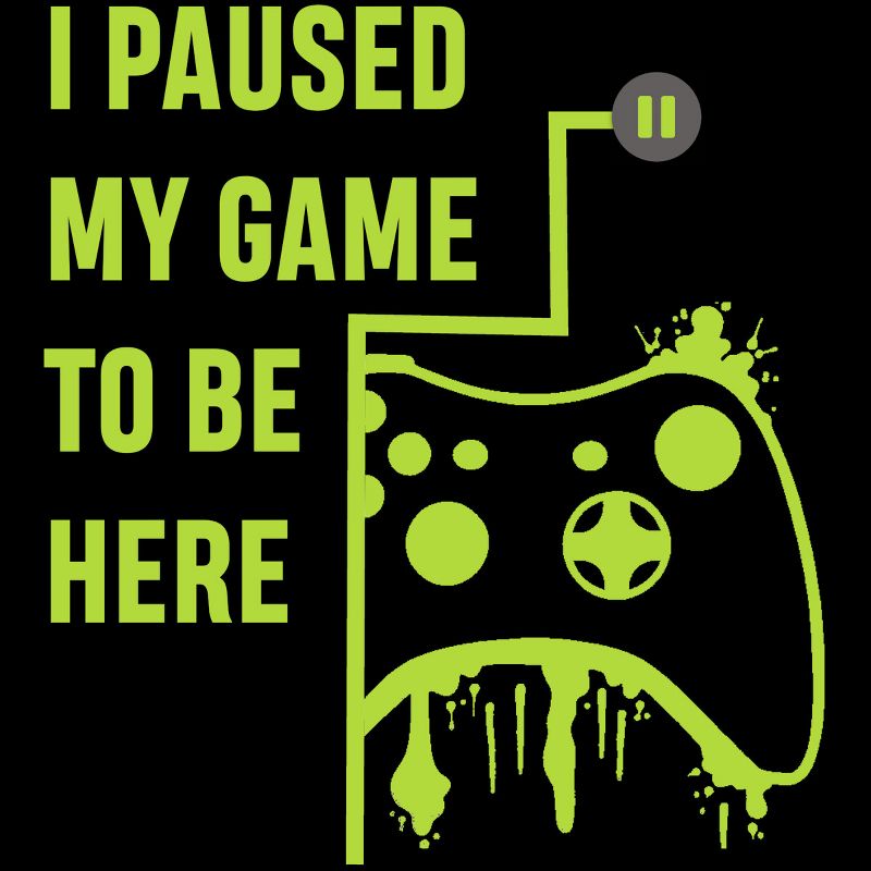Men's Design By Humans I Paused my Game to be here - Gamer Tshirt By ronnsays T-Shirt, 2 of 3