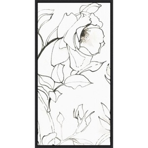 Amanti Art Sketch of Roses Panel II by Shirley Novak Canvas Wall Art Print Framed 14 x 27-in. - 1 of 4