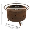 Sunnydaze Cosmic Outdoor Wood-Burning Steel Smokeless Fire Pit for the Backyard - Bronze - 30" - 4 of 4