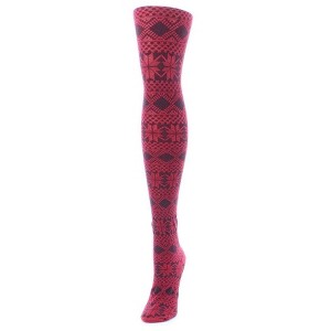Memoi Flake Zone Cotton Blend Sweater Tights Black S-M - 1 of 3
