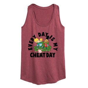 Women's - Hey Arnold! - Cheat Day Graphic Racerback Tank - 1 of 4