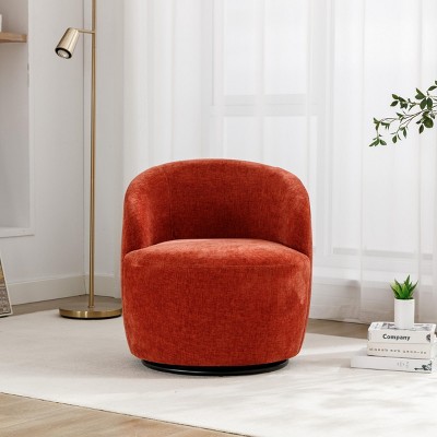 360° Swivel Barrel Accent Chair, Upholstered Lounge Club Armchair for Living Room or Bedroom – Maison Boucle