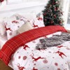Christmas Duvet Cover Set, Comforter Cover Set, Includes 1 Duvet Cover and 2 Pillow Shams, Winter Holiday Reindeer Snowflakes Printed Bedding Set - 4 of 4