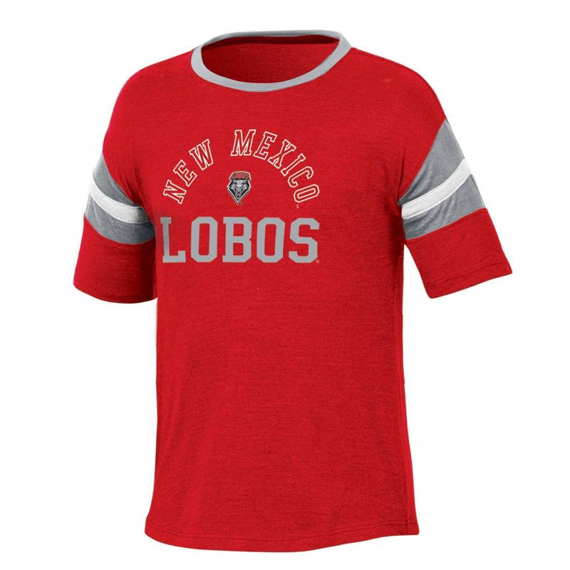 NCAA New Mexico Lobos Girls&#39; Short Sleeve Striped Shirt, 1 of 4