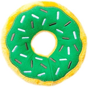 ZippyPaws Donutz - No Stuffing Dog Toys, Squeaky Pet Toy Unstuffed Chew Toy, Funny Food Toy - Mint Chip Donut - 1 of 1
