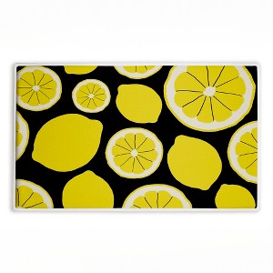 Stupell Industries Kitchen Lemony Stripes Printed Plush Bathroom Floor Mat, design by Anna Quach - 1 of 4