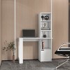 Vynxaria Modern White Computer Desk with 4-Tier Bookcase & 1-Door Cabinet - 49" Home Office Study Desk with Storage - 2 of 4