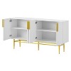 NicBex Buffet Cabinet with 4 Doors and Adjustable Shelves,Modern Sideboard Cabinet with Metal Handles and Legs,Storage Cabinet for Living Room,White - 4 of 4