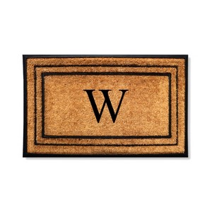 A1HC Natural Coir & Rubber Monogrammed 18"X32" Door Mat, Heavy Duty, Non-Slip Outdoor Entry Doormats - 1 of 4