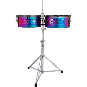 LP Tony Succar Signature Timbales With Black Nickel Hardware 14 in./15 in. Rainbow Chrome - 1 of 4