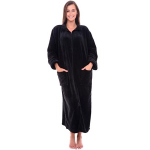 ADR Women's Zip Up Robe Fleece Soft Warm Plush Oversized Zipper Bathrobe - 1 of 4