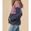 Women's Color Block Hooded Sweatshirt - entro - 3 of 4