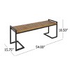 Coolbibila-Patio Benches With Cantilever Iron Legs, Garden Benches Constructed From Slatted Acacia Wood, Modern Garden Bench Outdoor - 4 of 4