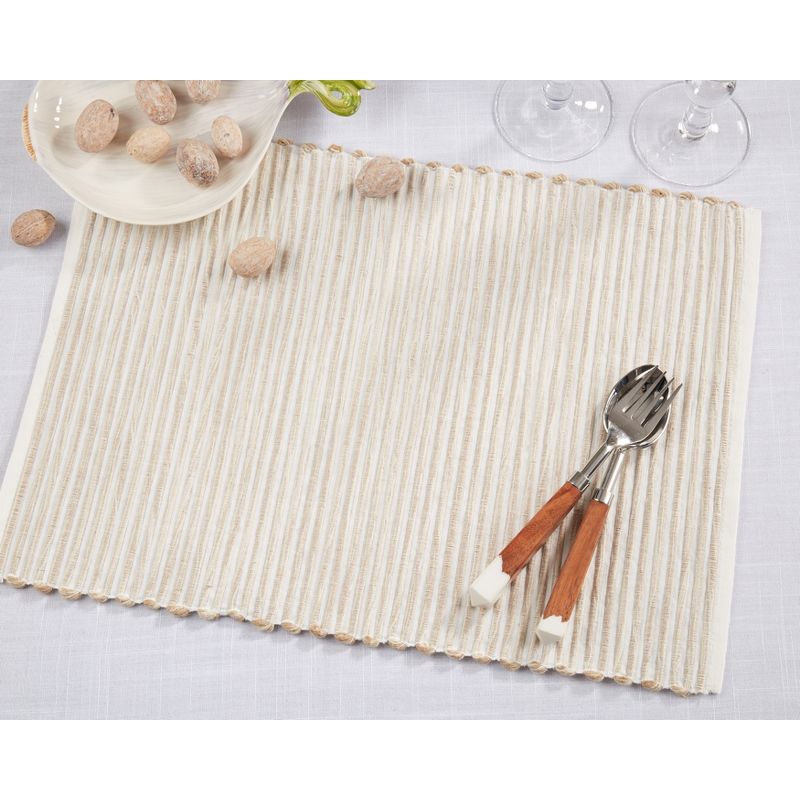 Saro Lifestyle Ribbed Cotton Table Placemat (Set of 4), 4 of 5