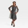 Girls' FAO Schwarz Metallic Mesh Dress - Black - 3 of 3