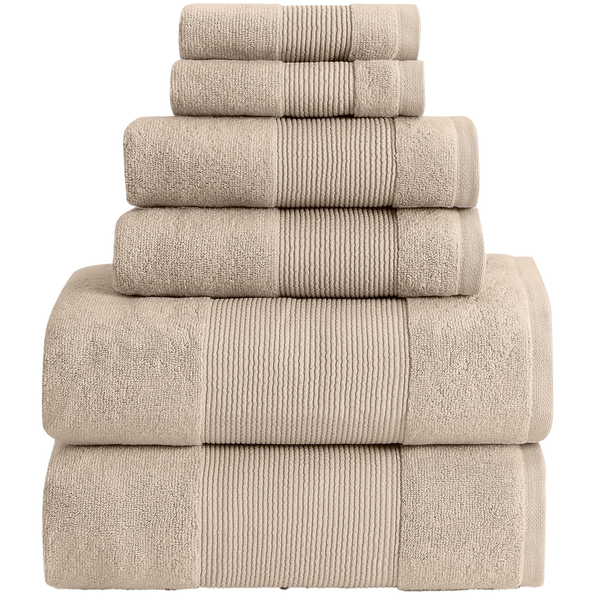 Modern Threads AirCloud 100% Cotton 6-Piece Towel Set, Sand