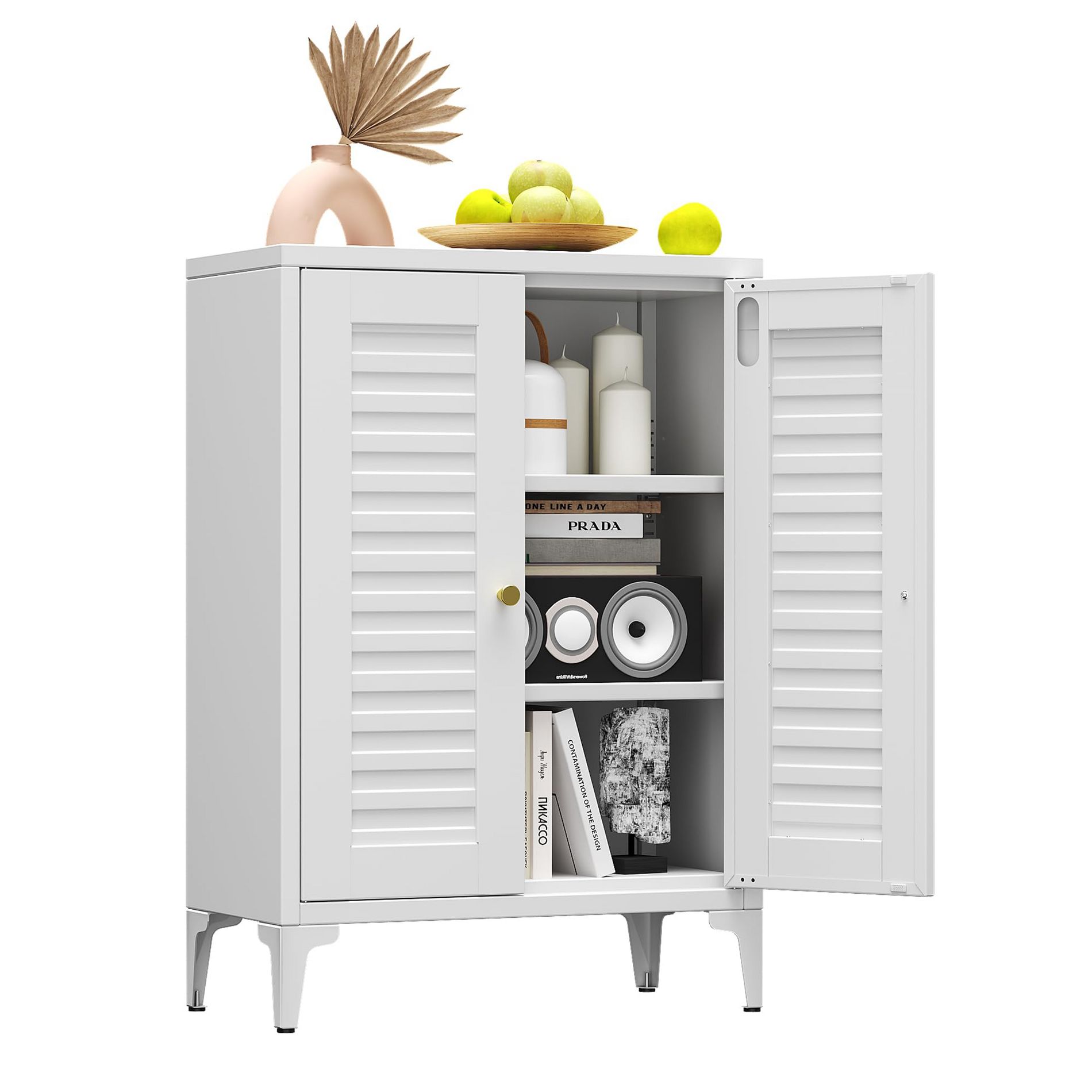 SUXXAN Metal Pantry Cabinet, Kitchen Pantry Storage Cabinets with Shelves, for Home Office Bathroom, Required Assembly