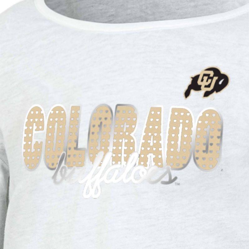 NCAA Colorado Buffaloes Girls&#39; White Long Sleeve T-Shirt, 3 of 4