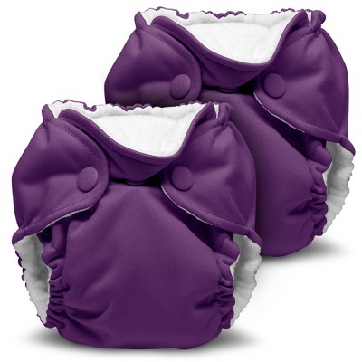Image of Kanga Care Lil Joey Newborn All in One AIO Cloth Diaper (2pk) Royal Purple 4-12lbs